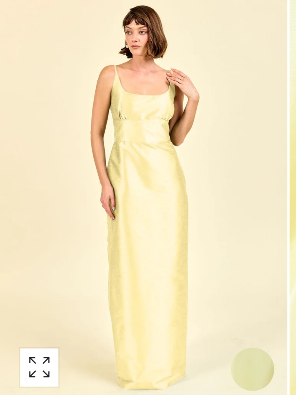 Jane Scoop Neck Bridesmaid Dress - Pale Lemon Bengaline